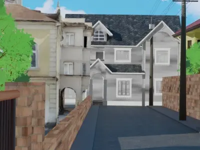 Anime background city landscape 3D model