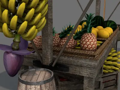 Medieval Market Stall 04 3D model