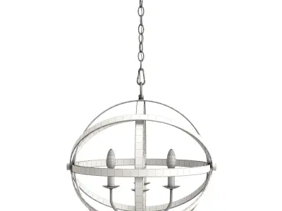 Orbit Globe Chandelier - 4 Light 3D model