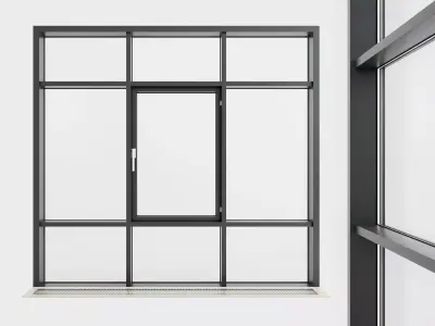 Panoramic glazing Stained glass 65 Low-poly 3D model