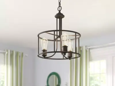 Ceylon Transitional Light Drum Chandelier 3D model