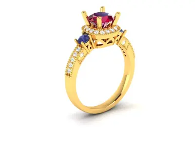 Women ring 3dm stl fbx obj render details 3D print model shop