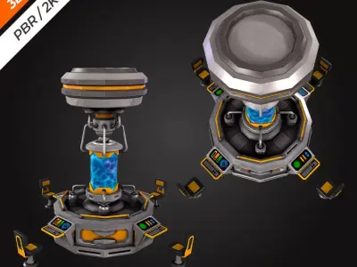 SCI-FI Chemical Laboratory Low-poly 3D model