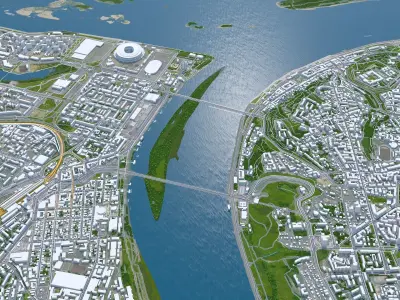 Nizhny City Novgorod Low-poly 3D model