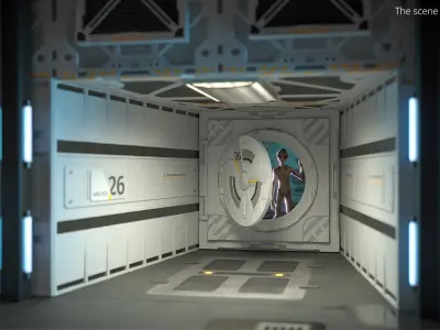  Sci-Fi Access Hatch Covers with Numbers and Arrows Gray 