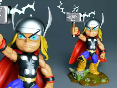 Thor Chibi for 3D Printing STL 3D print model