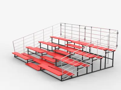 Metal school Bleachers 3D model