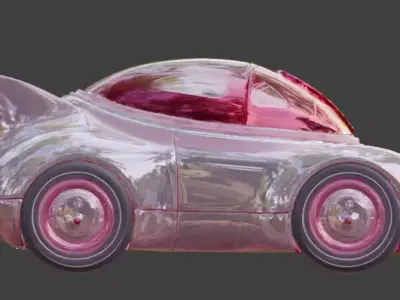 Stylized Sci-Fi Valentine Hover Car 3D Model Low-poly 3D model
