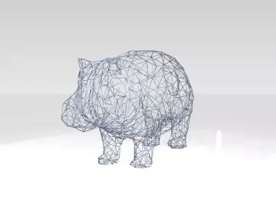 Hippo Wireframe 3D model