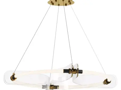 Four Acrylics Round Chandelier Low-poly 3D model