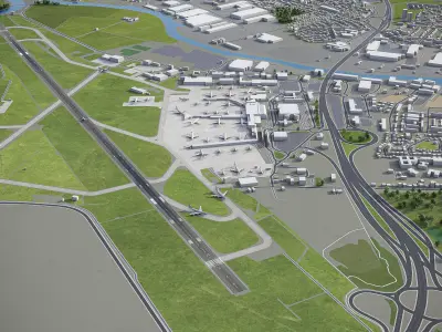Glasgow Airport Low-poly 3D model