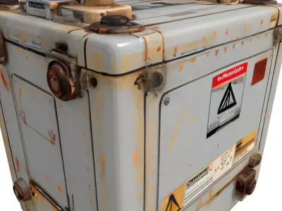 Rusty Industrial Power Unit Box Low-poly 3D model