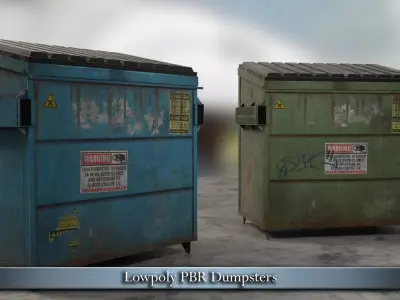 PBR Dumpsters storage cabinet Low-poly 3D model