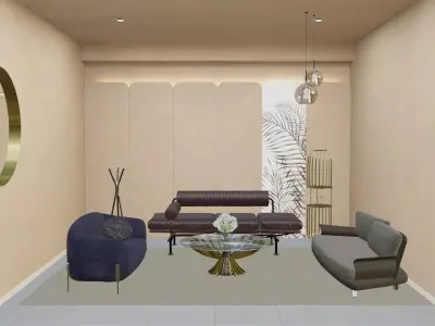 Interactive AR VR Furniture Display Showroom Low-poly 3D model