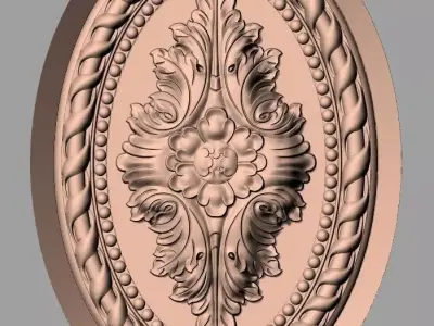 Door decorative flower 3D STL model used for CNC router E005 3D model
