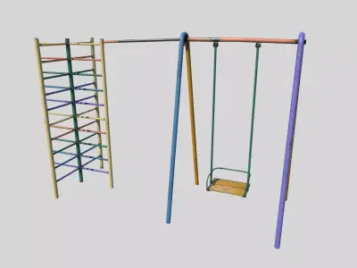 Old Climber with Swings Low-poly 3D model