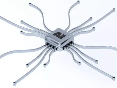 ai chip Symbol Silver 3D model