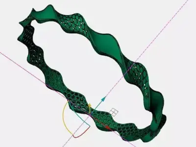 1296 Golden Tides Bangle 60MM-8gm 3D print model