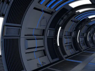 Sci Fi Tunnel 3D model 48
