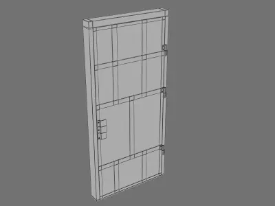 Metal door Low-poly 3D model 3