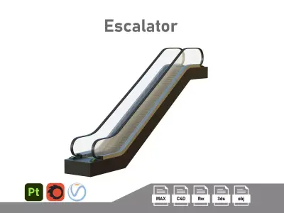 Escalator Low-poly 3D model