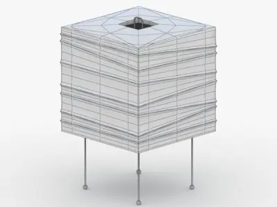 1410 - Paper Lamp Low-poly 3D model