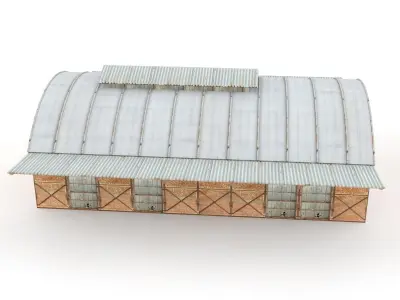 Industrial railway buildings 3D model