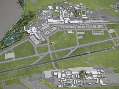 Sofia Airport Low-poly 3D model