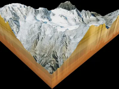 Aiguille du Midi mountain peak 3d model Low-poly 3D model