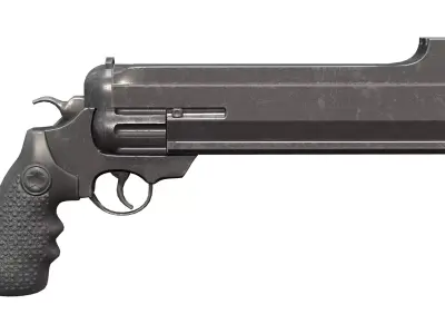 Revolver Gun Low-poly 3D model order