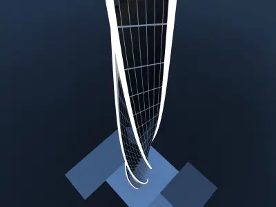  Sharp building  Low-poly 3D model