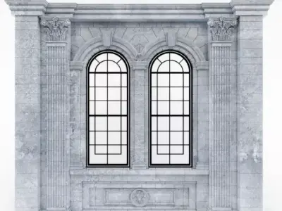 Architectural detail of the facade 3D model