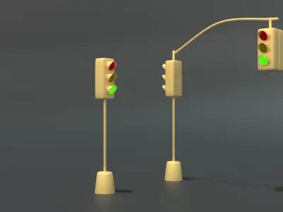 Traffic Light 3D Model Low-poly 3D model