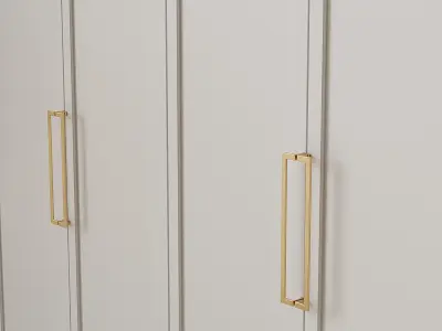 Wardrobe 3 door with brass handles 3D model