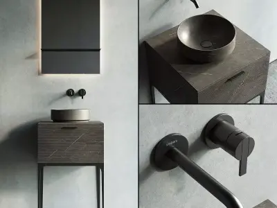 Inbani Grate 04 Vanity Unit Set 1 3D model