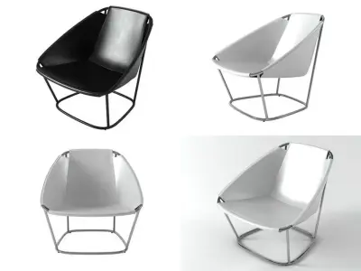 Katrin chairs with metal frame 3D model