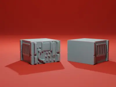 Radio Monitor Servers Tech Sci-Fi scatter terrain greebles 3D print model