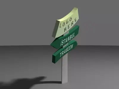 SIGNBOARD street sign with two signs 3D model