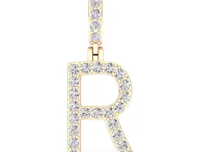 Alphabet R-letter single row pendant 3D print model