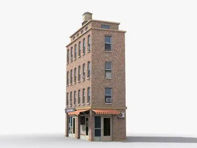 Apartment Building x9 Low-poly 3D model