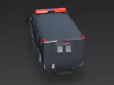 SWAT Tactical Armored Truck 3D Model Low-poly 3D model