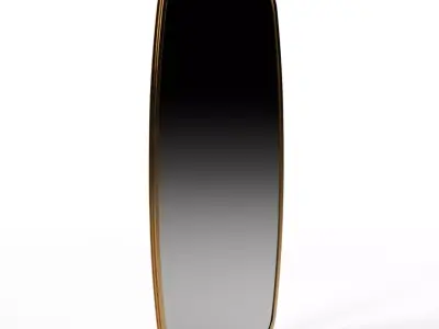 Elsa Series - Minimalist Curved Rectangular Floor Mirror Low-poly 3D model