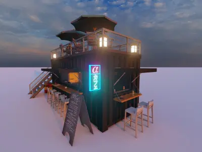 Container Cafe Design 3D model