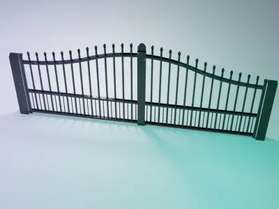 3d model of a black metal gate 3D model