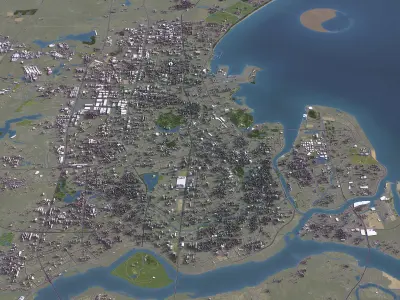 Haikou - 3D City Model Low-poly 3D model