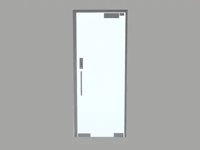 Metal Door Single Low-poly 3D model