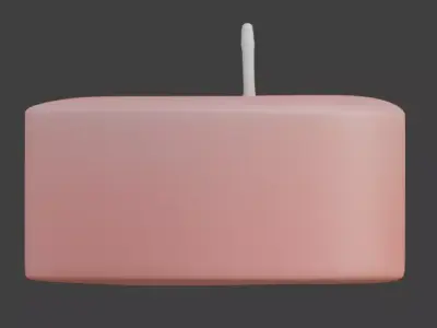 Heart-Shaped Candle 3D Model Low-poly 3D model