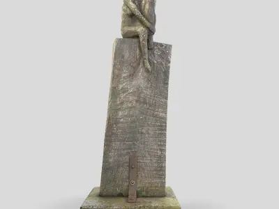  woods sculpture woman Low-poly 3D model