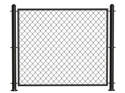 Metal mesh fence gate and wicket 3D model