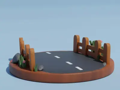 Small Road Scene Diorama  3D model